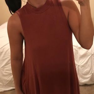 Audrey 3+1 Mauve/dark orange m turtle neck top